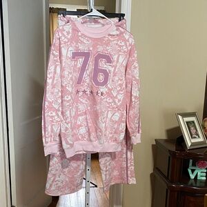 Women’s ' Pink 76 sweat Set